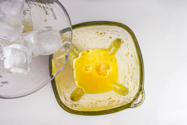 hielo picado para granizado de naranja