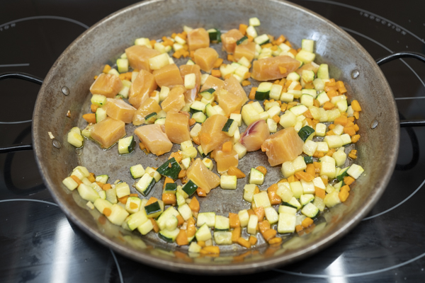 arroz con pollo y calabacin