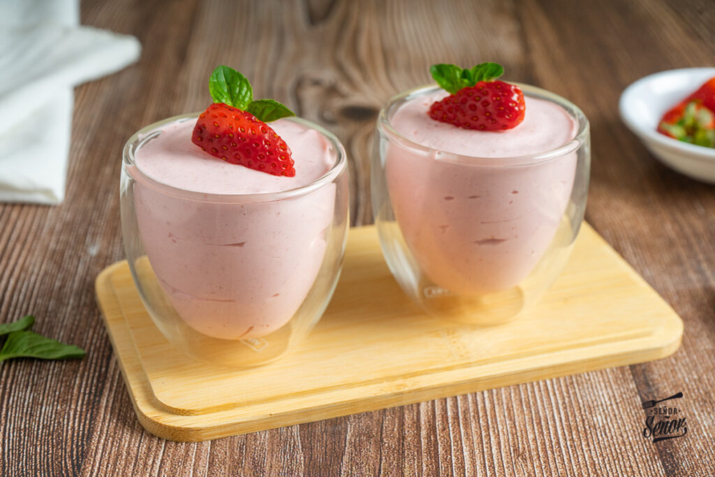 mousse de fresas
