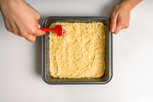 molde con masa de quesada